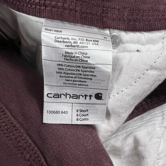 Y2K Carhartt Burgundy Corduroy Pants Original Fit Flare - Picture 7 of 8